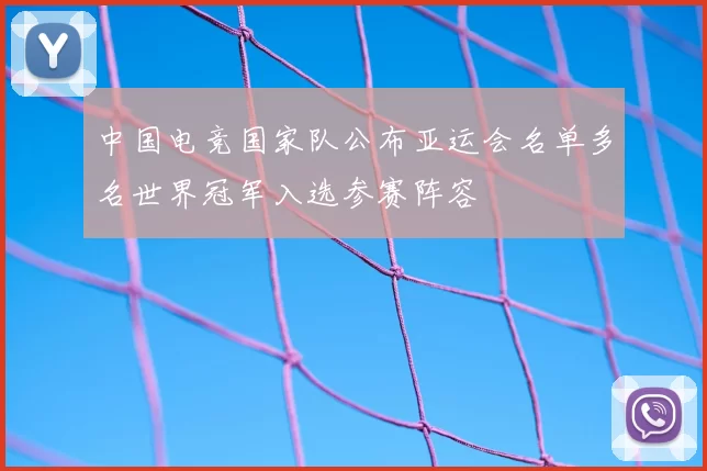 中国电竞国家队公布亚运会名单多名世界冠军入选参赛阵容
